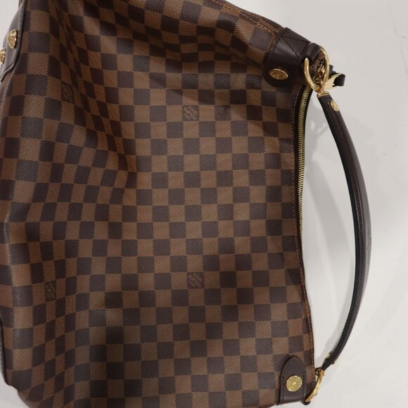 Discontinued Louis Vuitton Duomo Hobo Damier Ebene Red Interior - Picture 4 of 12